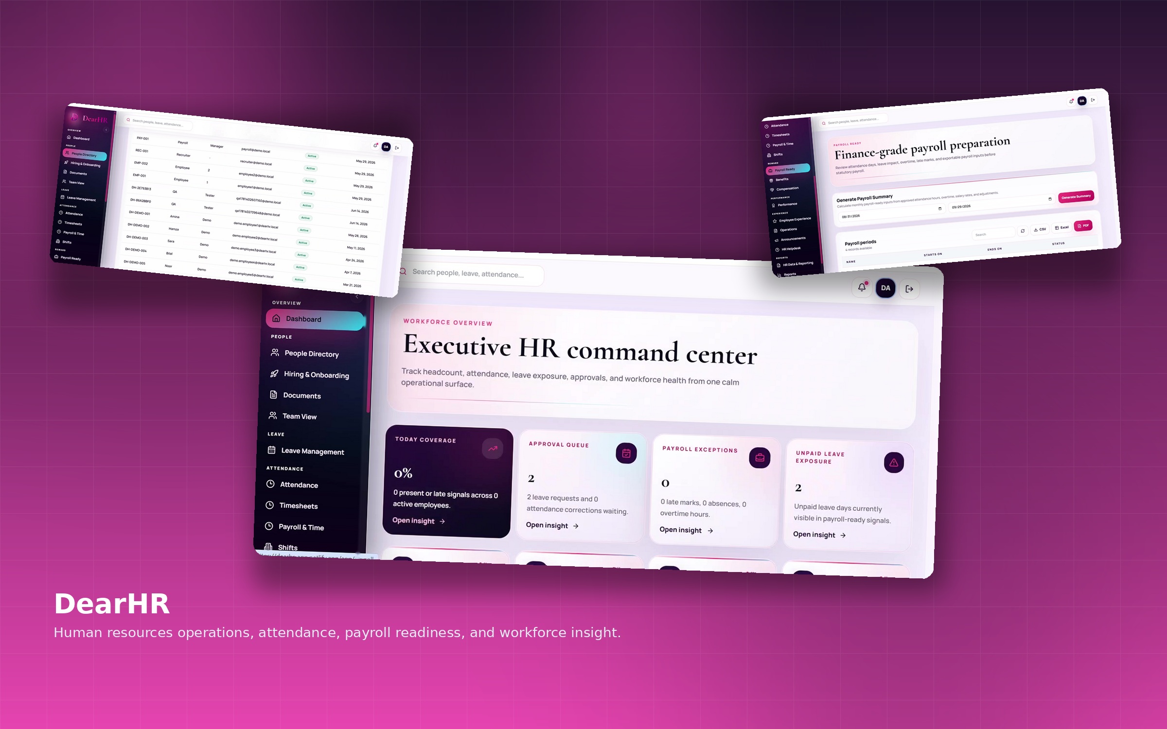 DearHR: real software interfaces