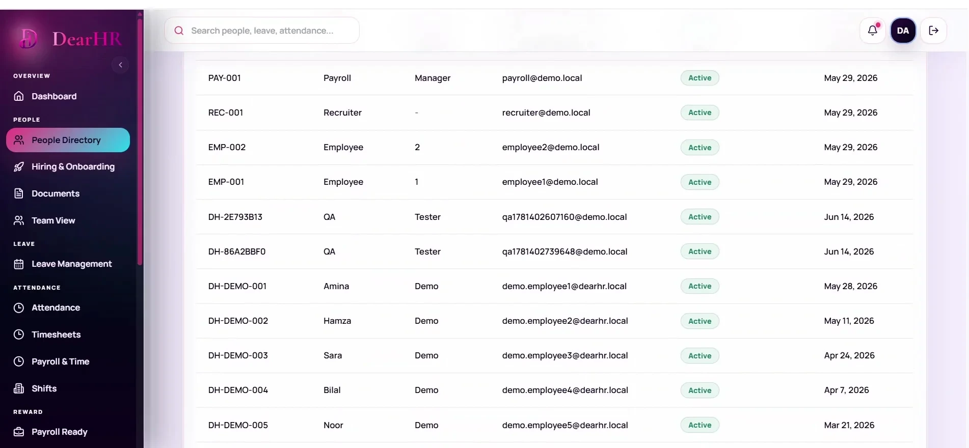 DearHR — People directory